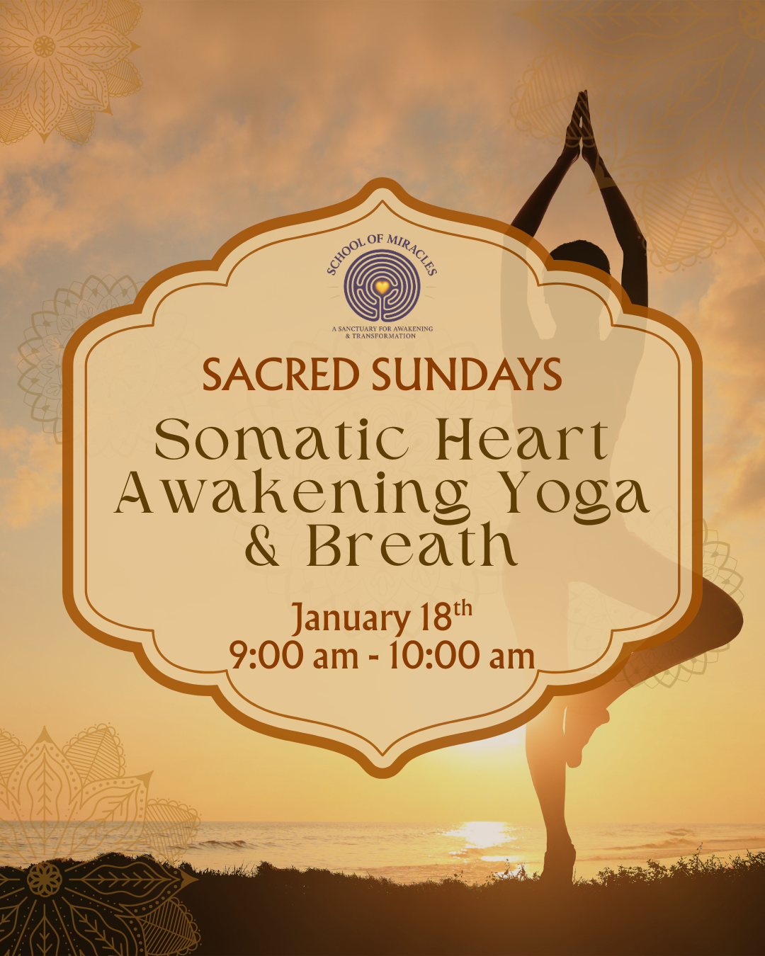 Sacred Sundays 9am  Somatic Heart Awakening Yoga & Breath