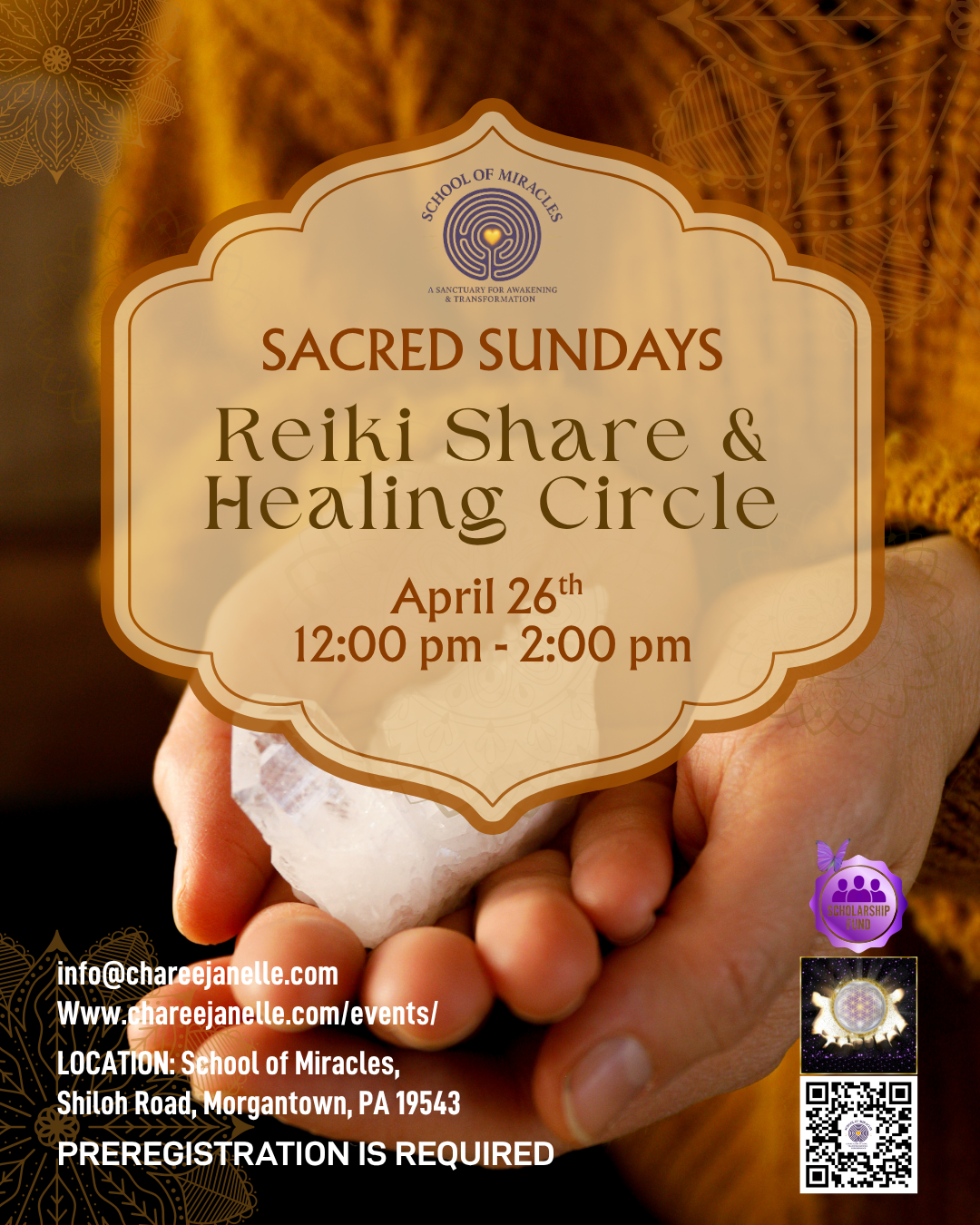 Sacred Sundays 1200-200pm  Reiki Share For Practicioners