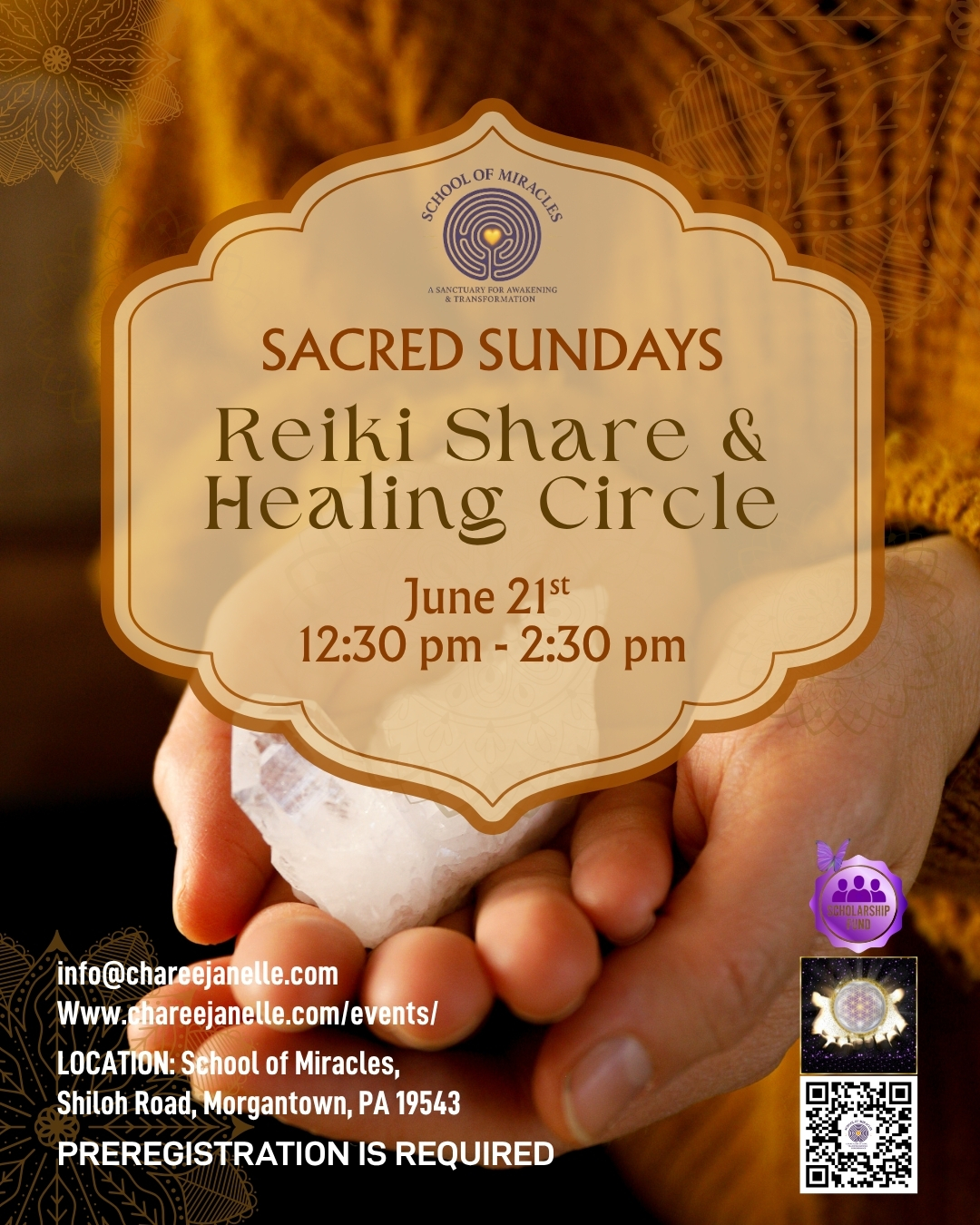 Sacred Sundays 1230-230pm  Reiki Share For Practicioners